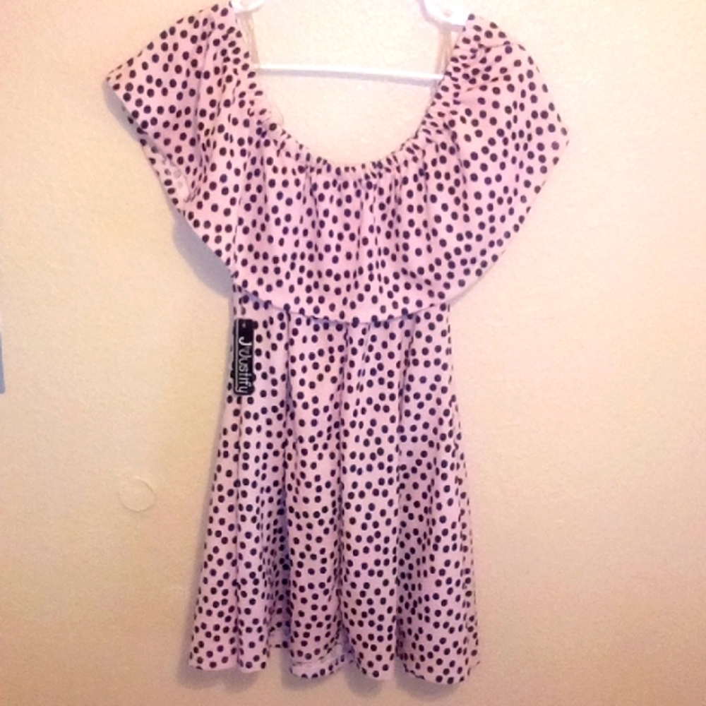 Women's j for justify large pink polkadot dress (NWT)